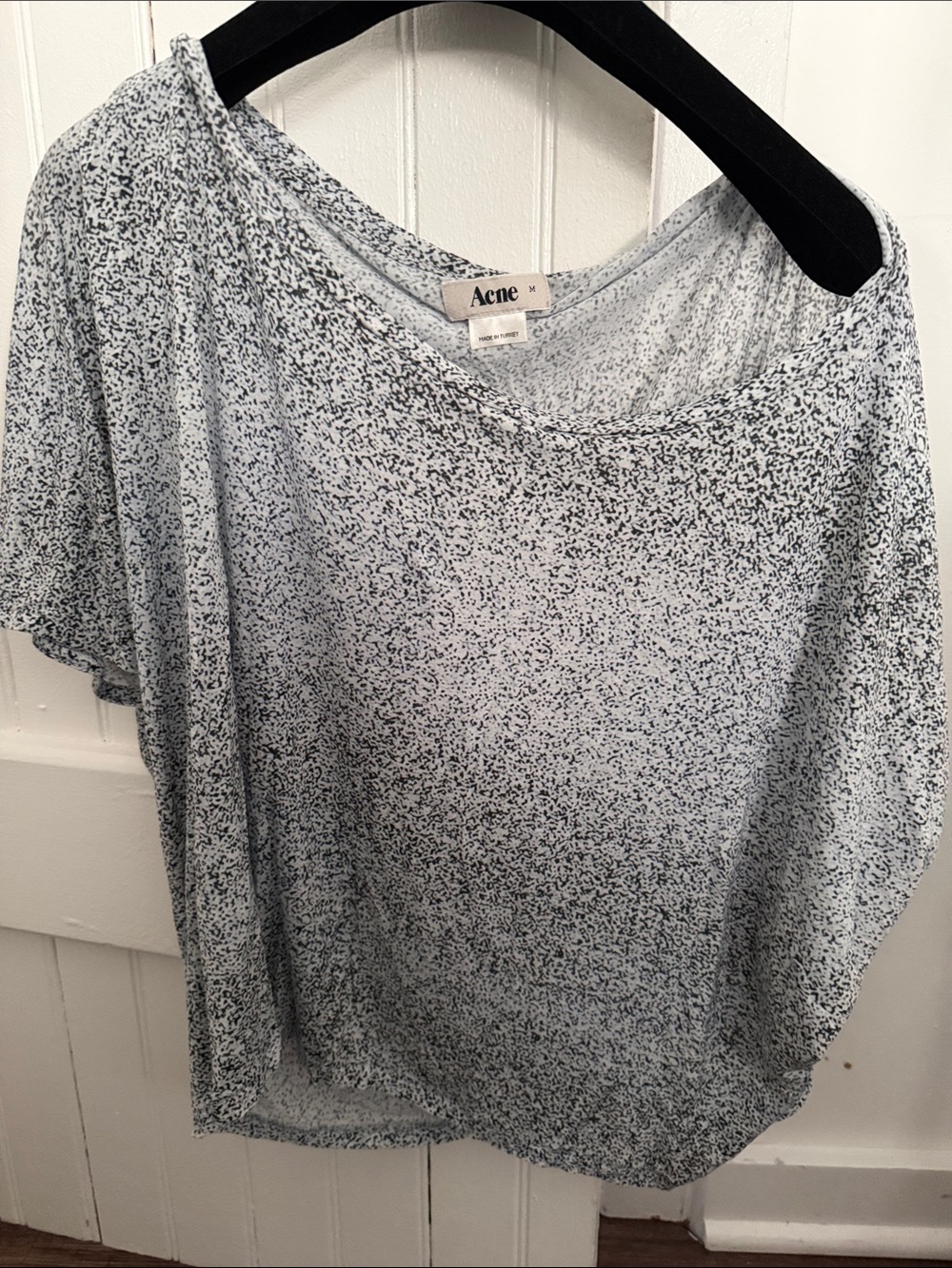 ACNE Studios Light Blue Speckled Short Sleeve Oversized Loose shirt
